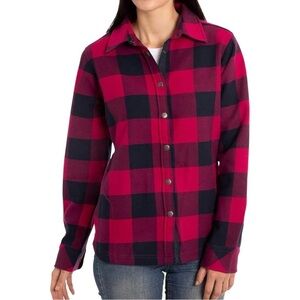 Orvis Hot Pink Navy Buffalo Check Flannel Shirt Jacket Medium